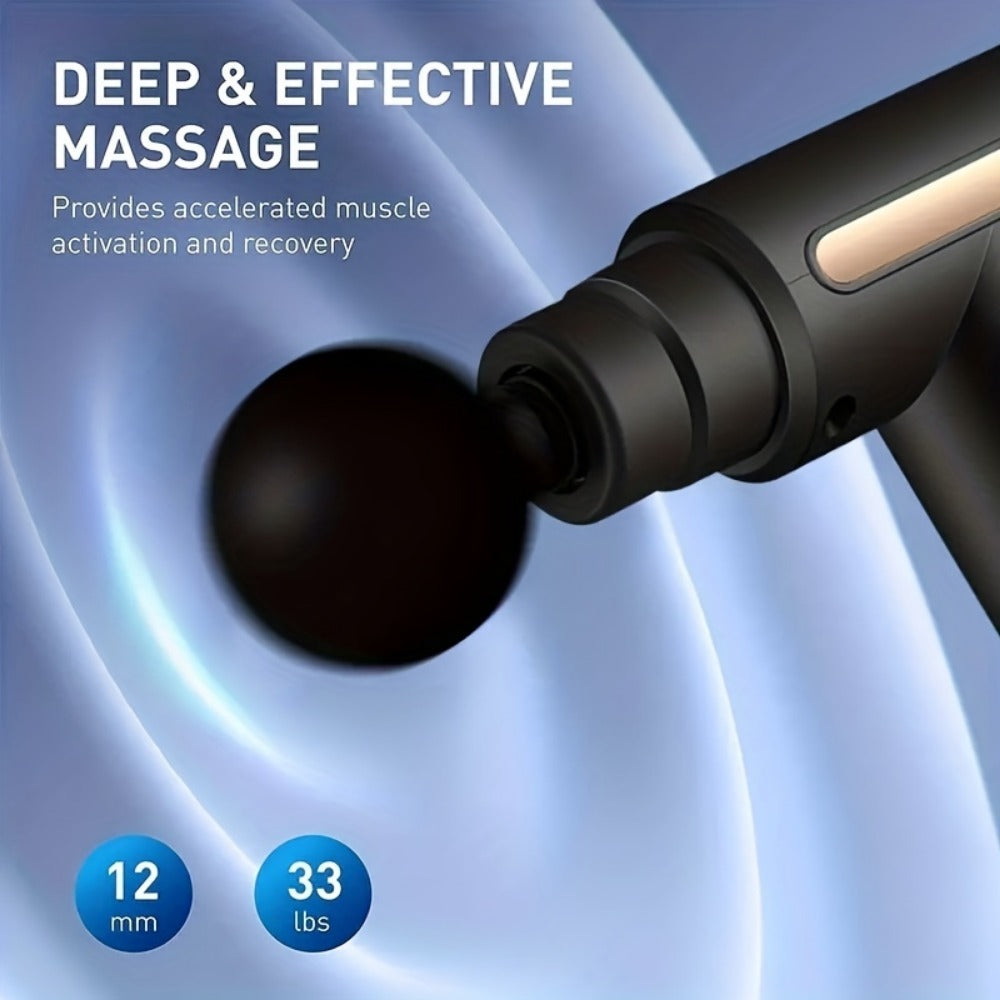 Portable Muscle Massage Gun – USB Rechargeable Deep Tissue Massager
