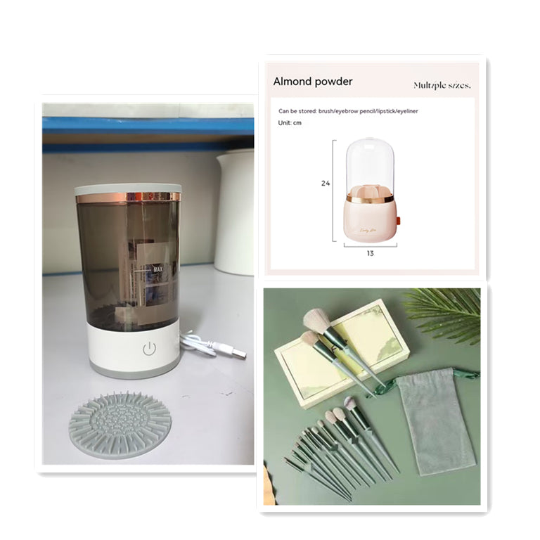 Portable Electric Makeup Brush Cleaner – USB Rechargeable Automatic Brush Washing Machine